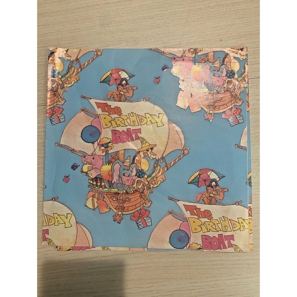 Vintage 70's Kid's Birthday Gift Wrap